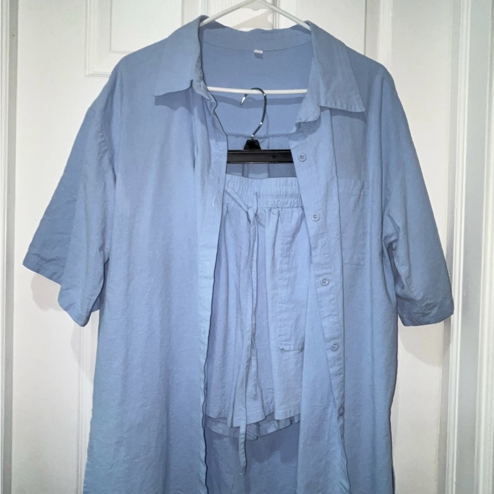 Brand Light Blue New 2 Piece Shorts Set NWT